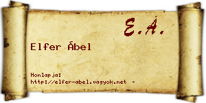 Elfer Ábel névjegykártya